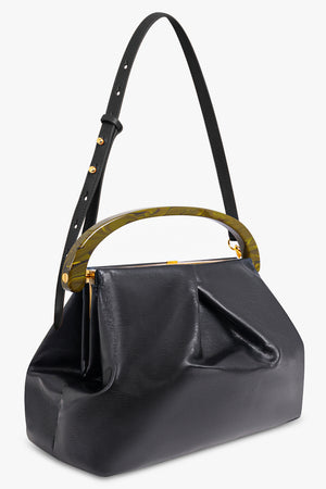 DRIES VAN NOTEN BAGS BROWN / Black Medium Resin Handle Bag | Black