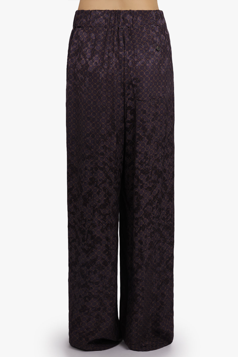 DRIES VAN NOTEN RTW Pila Floral Motif Wide Leg Pant | Brown
