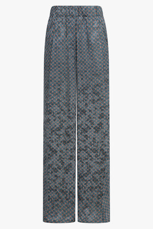 DRIES VAN NOTEN RTW Pila Floral Motif Wide Leg Pant | Turquoise