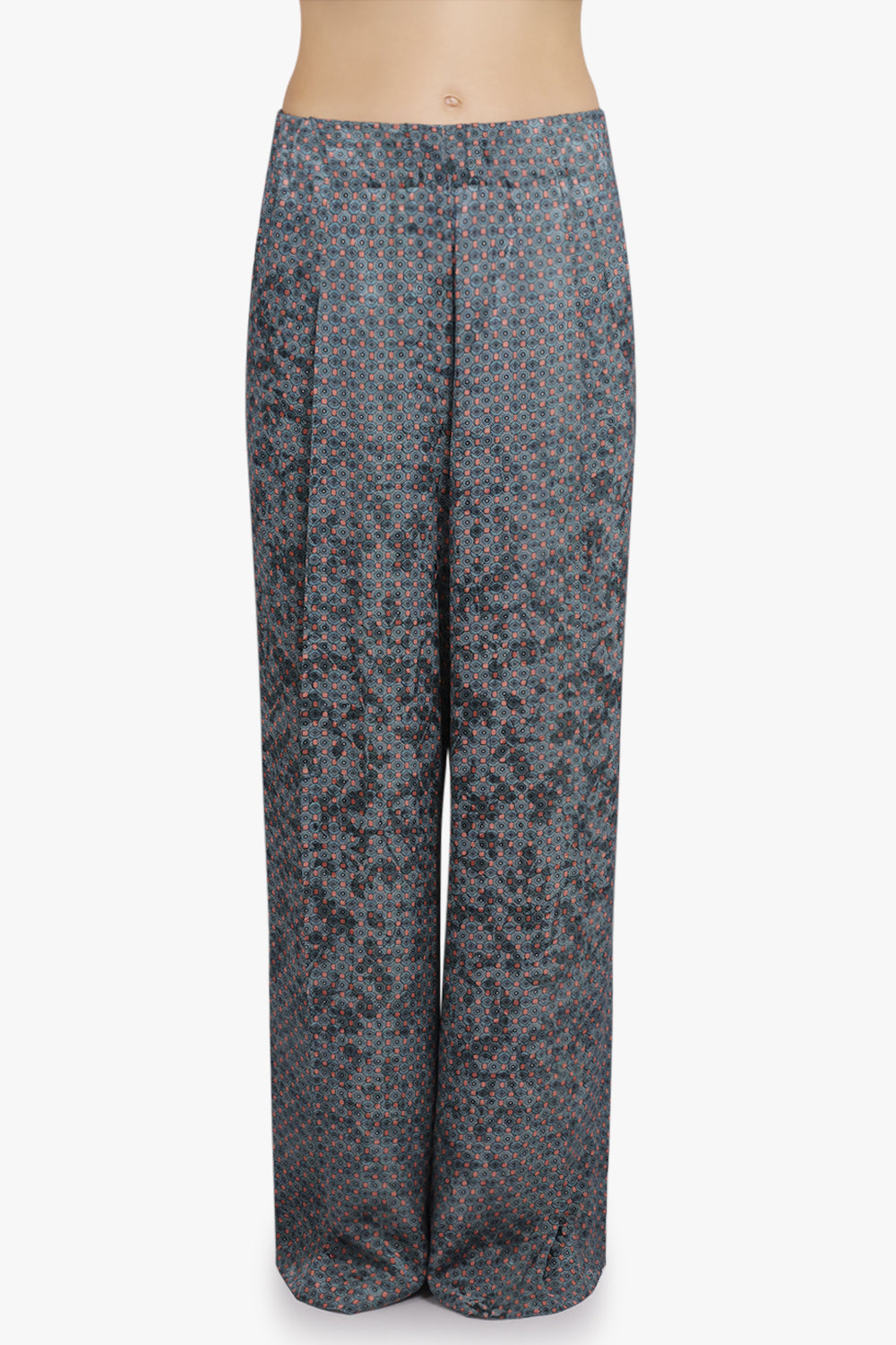 DRIES VAN NOTEN RTW Pila Floral Motif Wide Leg Pant | Turquoise