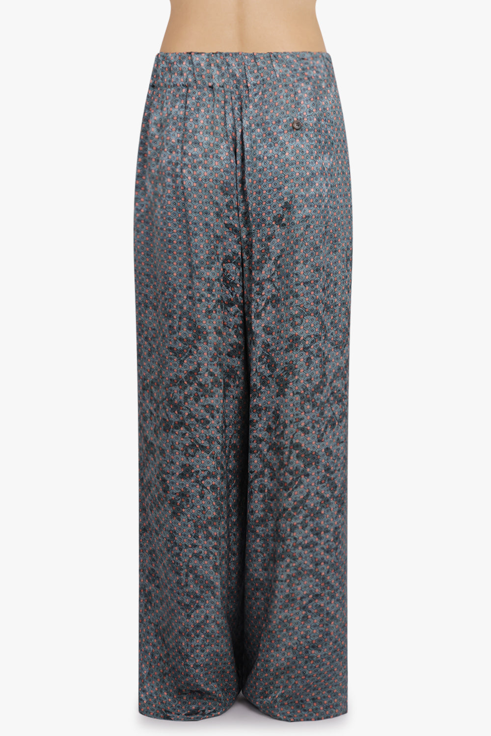 DRIES VAN NOTEN RTW Pila Floral Motif Wide Leg Pant | Turquoise