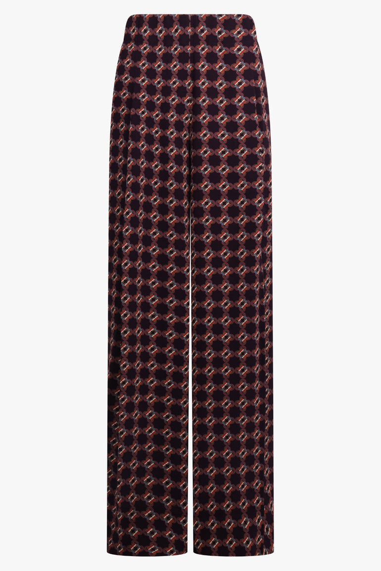 DRIES VAN NOTEN RTW Pila Mosaique Print Wide Leg Pant | Auber Purple
