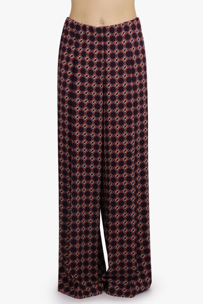 DRIES VAN NOTEN RTW Pila Mosaique Print Wide Leg Pant | Auber Purple
