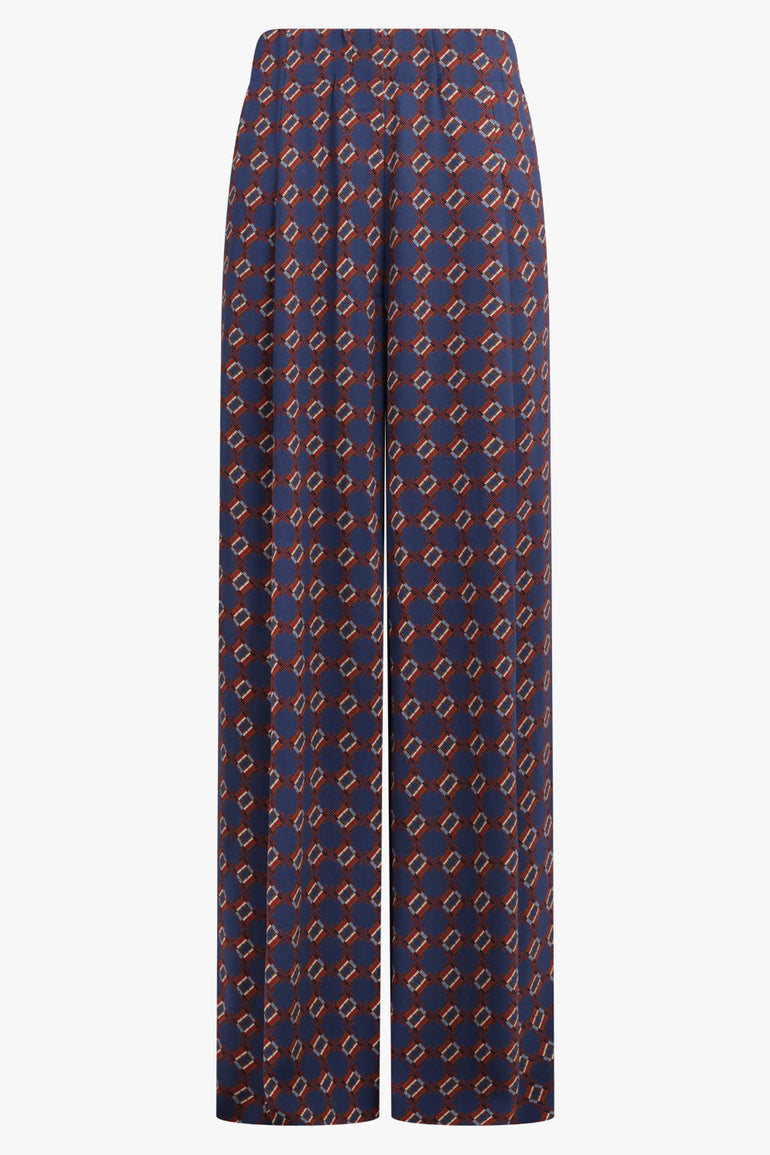 DRIES VAN NOTEN RTW Pila Mosaique Print Wide Leg Pant | Blue