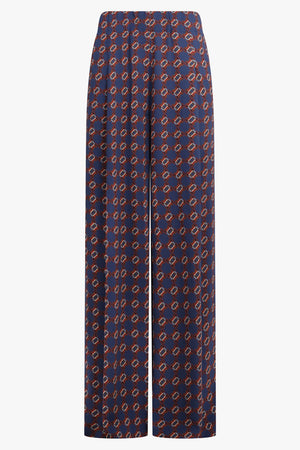DRIES VAN NOTEN RTW Pila Mosaique Print Wide Leg Pant | Blue