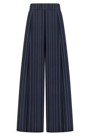 DRIES VAN NOTEN RTW Pila Stripe Wide Leg Pant | Navy