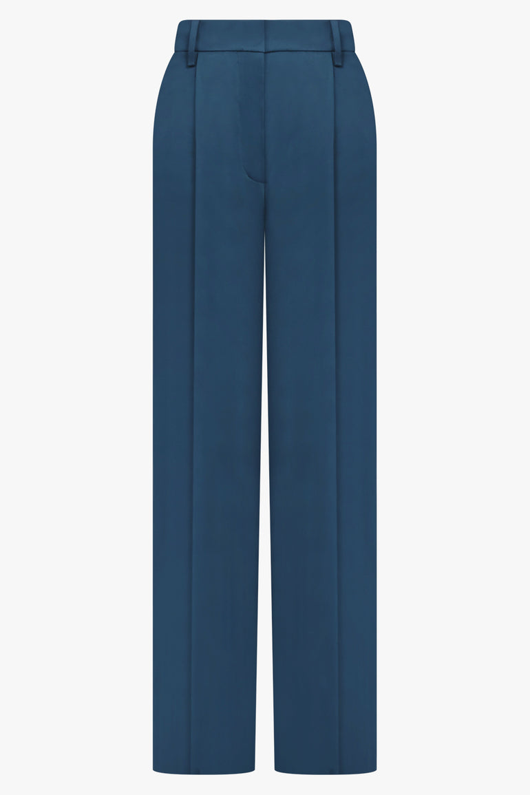 DRIES VAN NOTEN RTW Portias Fluid Straight Leg Pant | Petrol Blue