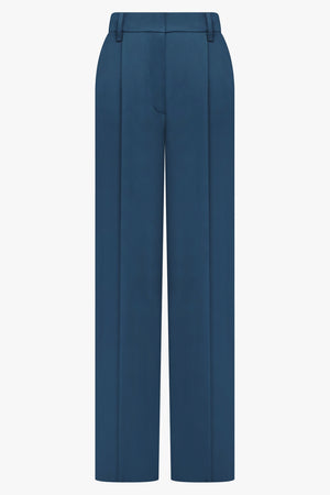 DRIES VAN NOTEN RTW Portias Fluid Straight Leg Pant | Petrol Blue