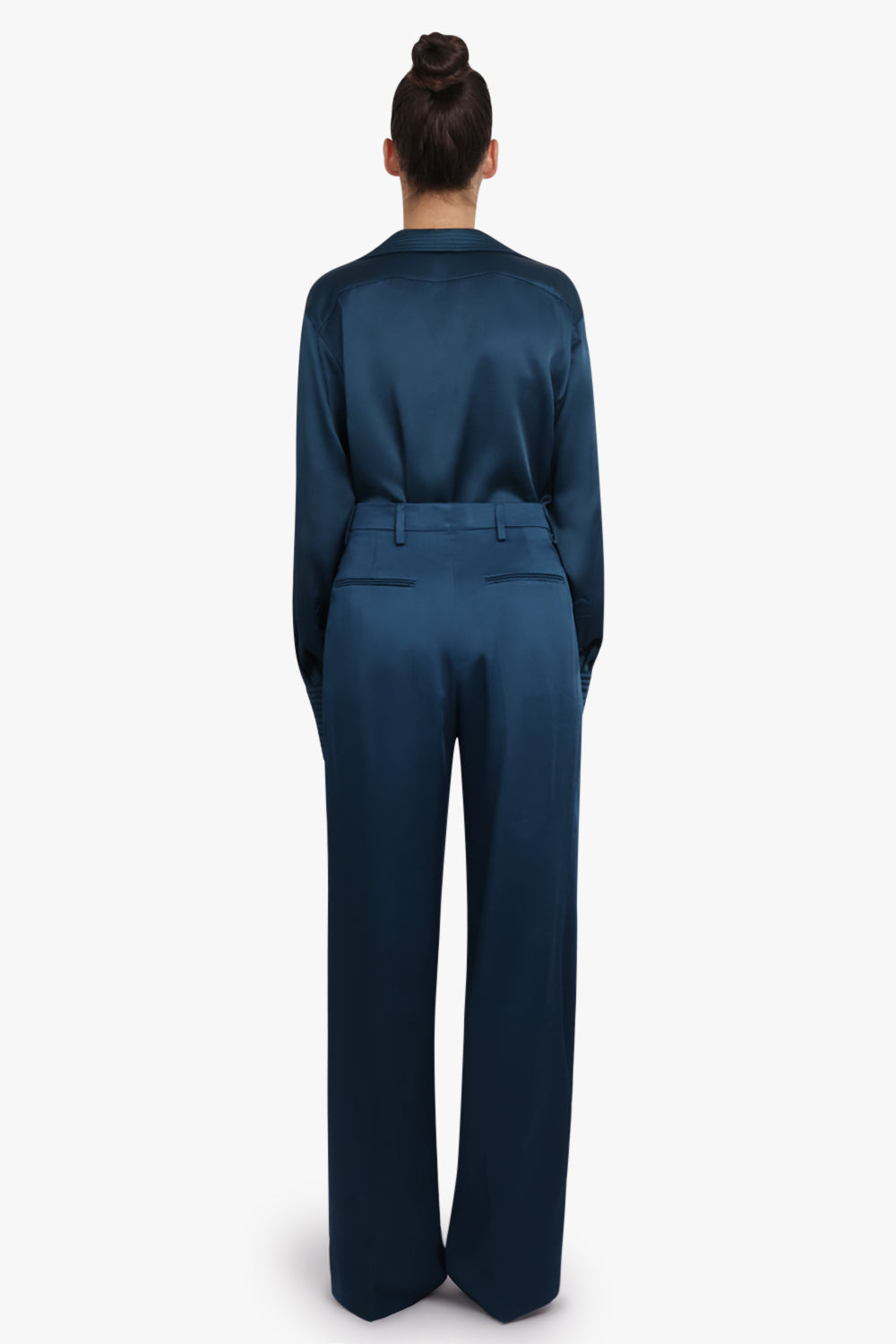 DRIES VAN NOTEN RTW Portias Fluid Straight Leg Pant | Petrol Blue