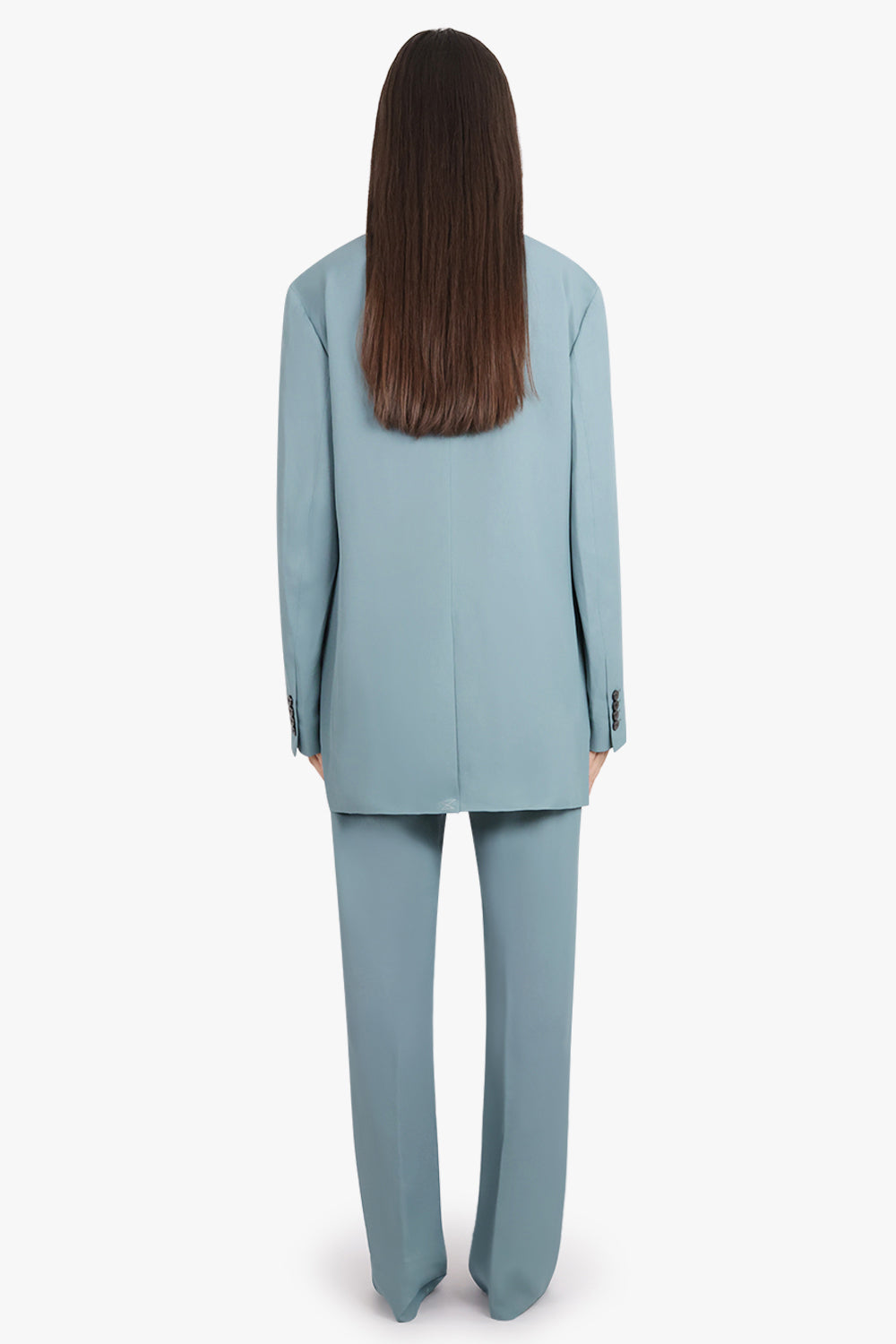 DRIES VAN NOTEN RTW Blunt Single Breasted Relaxed Jacket | Turquoise