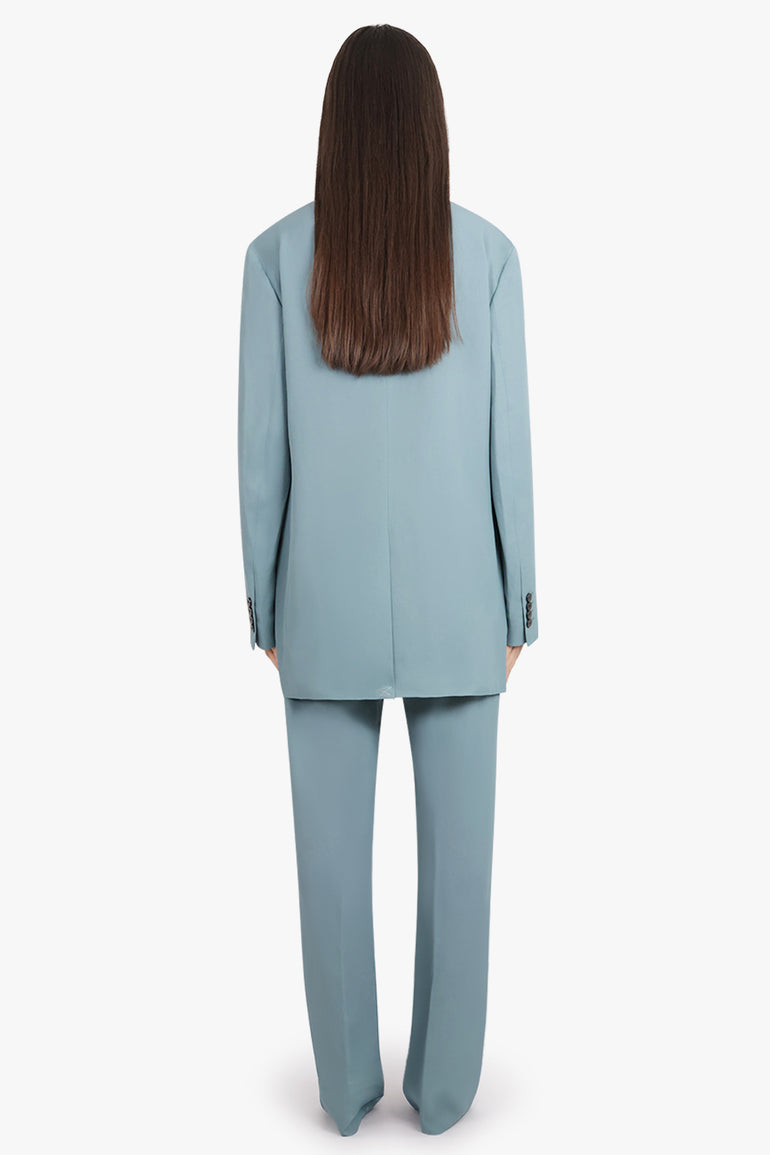 DRIES VAN NOTEN RTW Blunt Single Breasted Relaxed Jacket | Turquoise