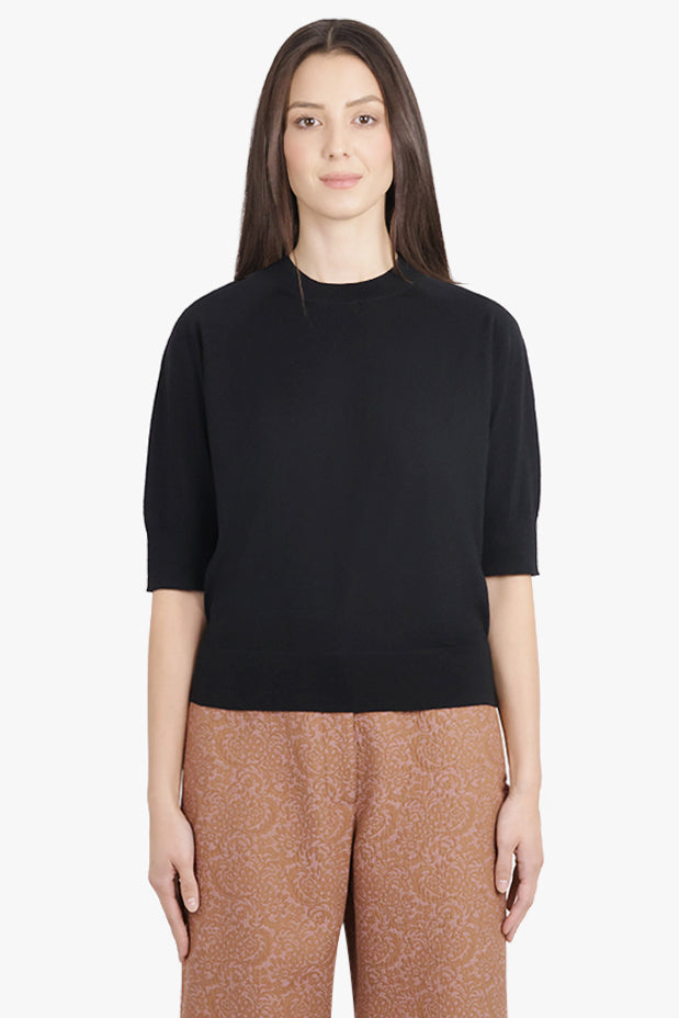 DRIES VAN NOTEN RTW Tuan S/S Crewneck Knit | Black