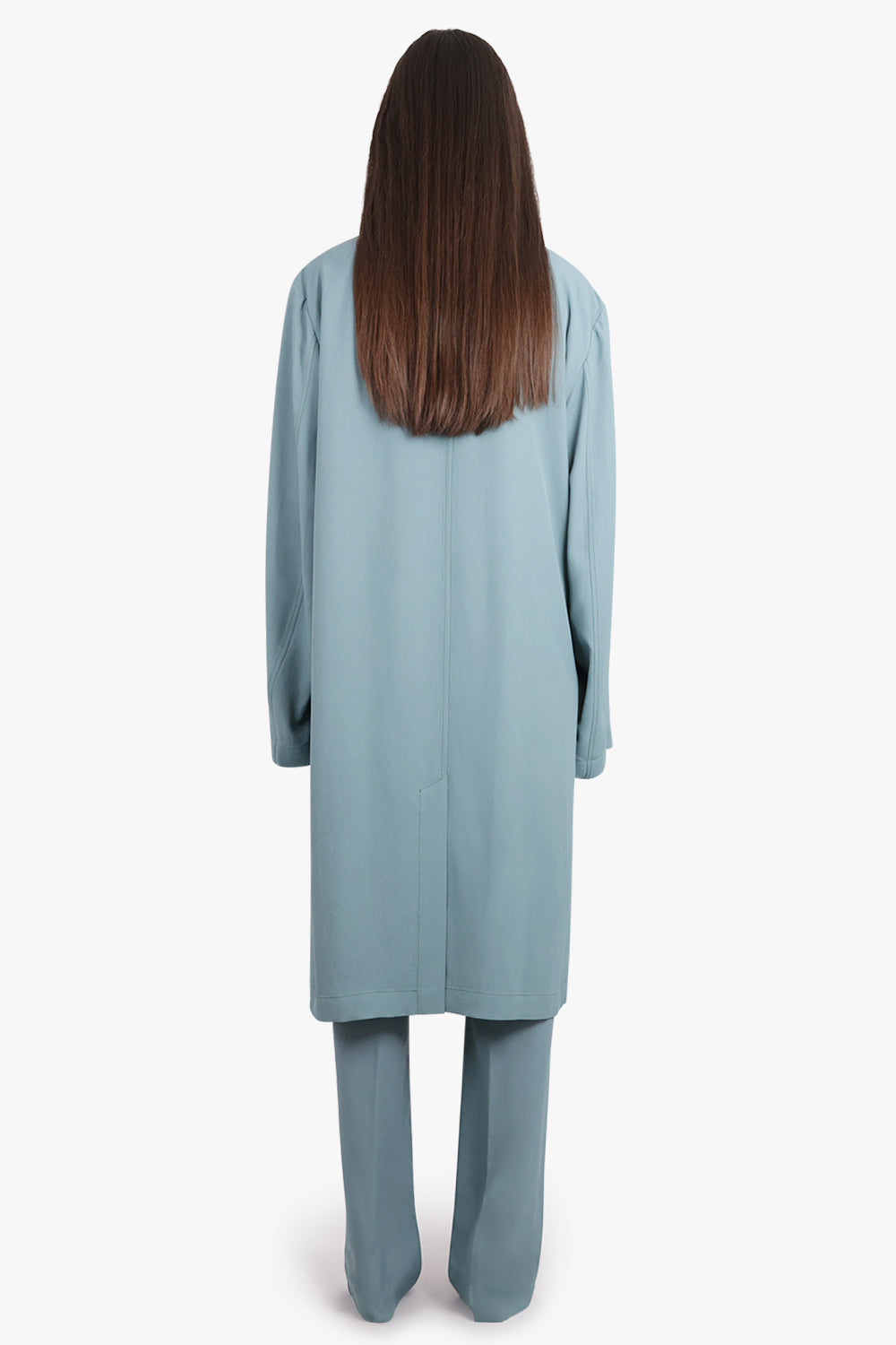 DRIES VAN NOTEN RTW Rinley Relaxed Mid Length Coat | Turquoise