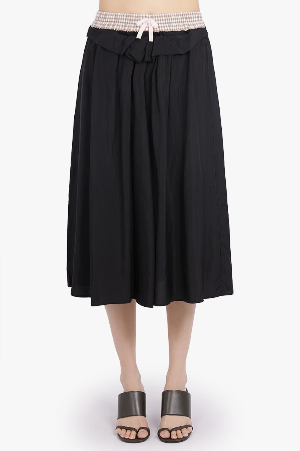 MAISON MARGIELA RTW Deconstructed Cut Out Midi Skirt | Black/Brown