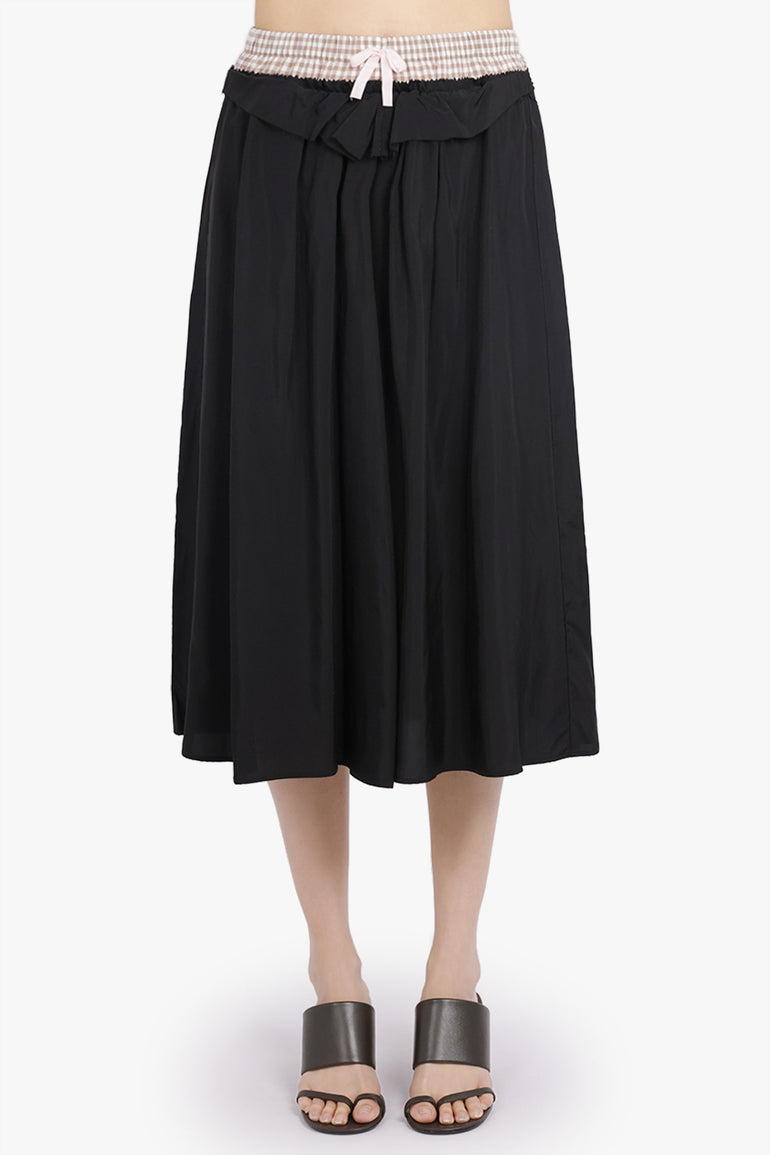 MAISON MARGIELA RTW Deconstructed Cut Out Midi Skirt | Black/Brown