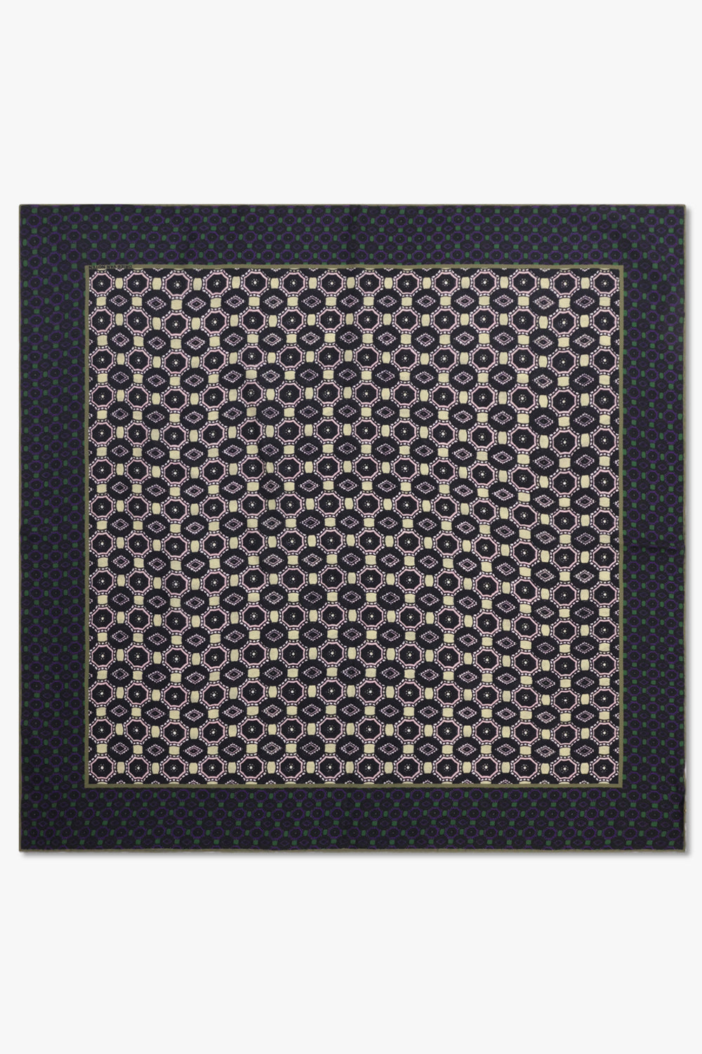 DRIES VAN NOTEN ACCESSORIES PATTERN / Pale Yellow Geometric Print Silk Scarf | Pale Yellow