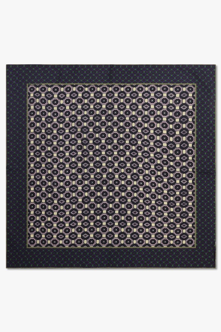 DRIES VAN NOTEN ACCESSORIES PATTERN / Pale Yellow Geometric Print Silk Scarf | Pale Yellow