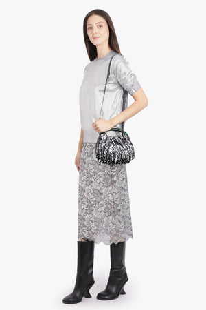 JUNYA WATANABE RTW Print Round Neck S/S Top | Silver/Grey