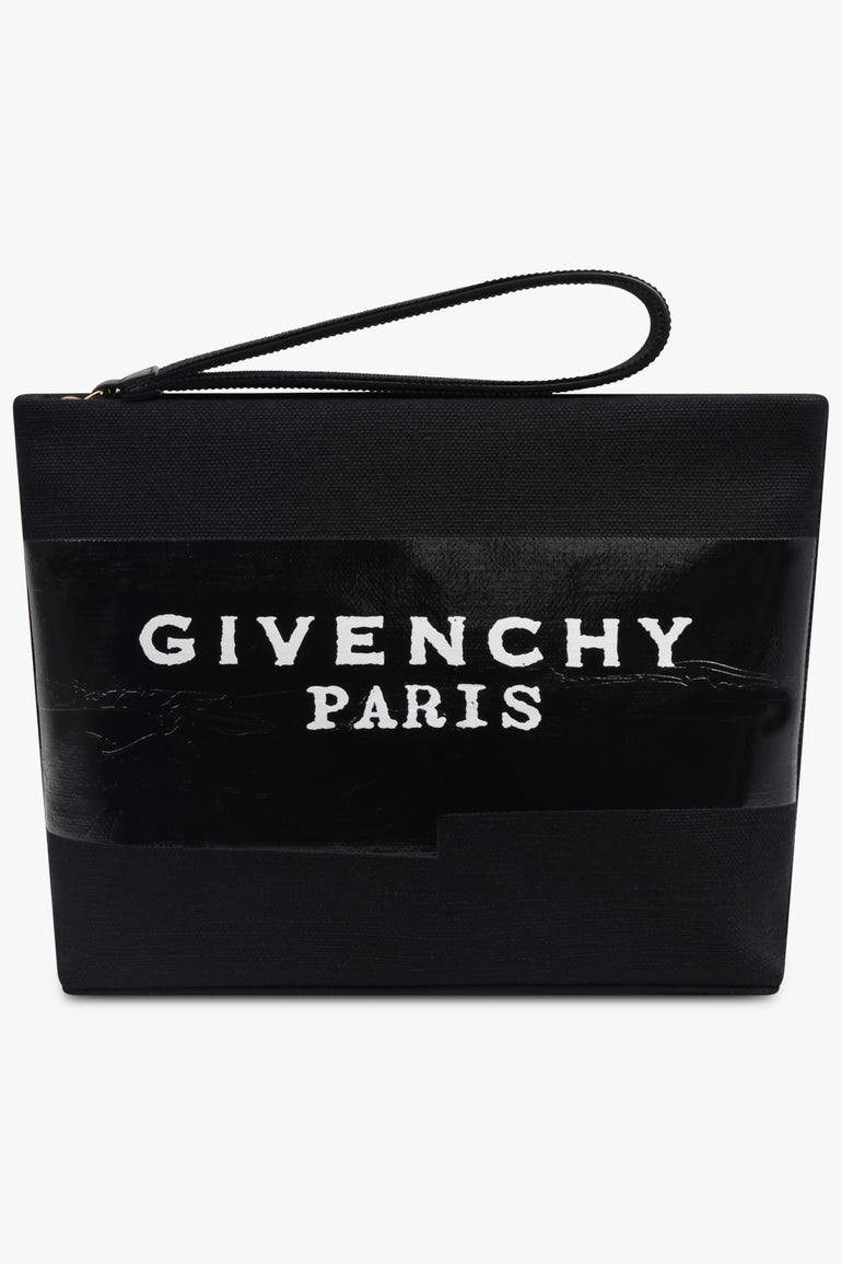 GIVENCHY BAGS BLACK / Black 1952 Tape Logo Canvas Pouch | Black