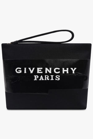 GIVENCHY BAGS BLACK / Black 1952 Tape Logo Canvas Pouch | Black
