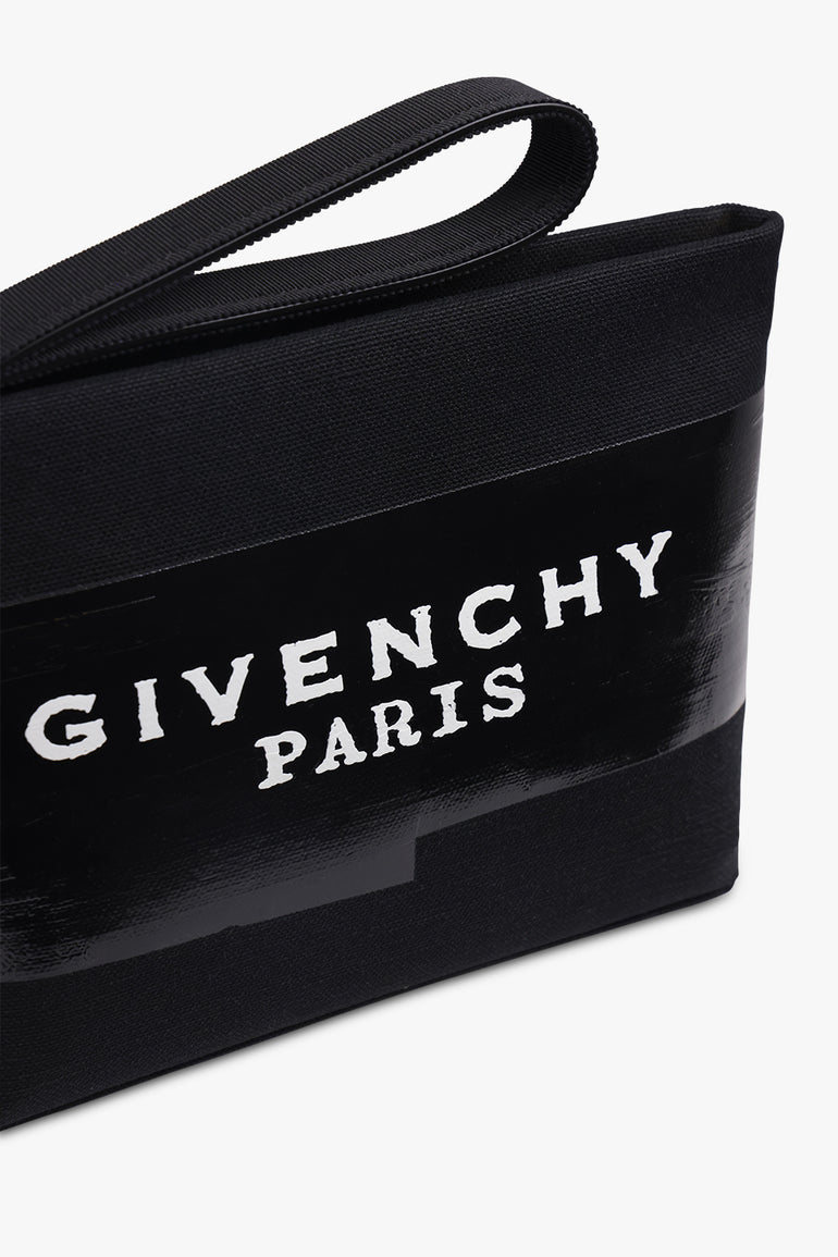 GIVENCHY BAGS BLACK / Black 1952 Tape Logo Canvas Pouch | Black