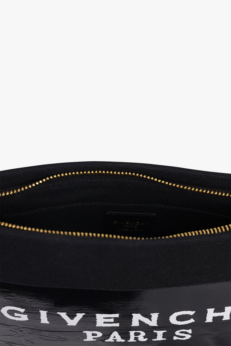 GIVENCHY BAGS BLACK / Black 1952 Tape Logo Canvas Pouch | Black