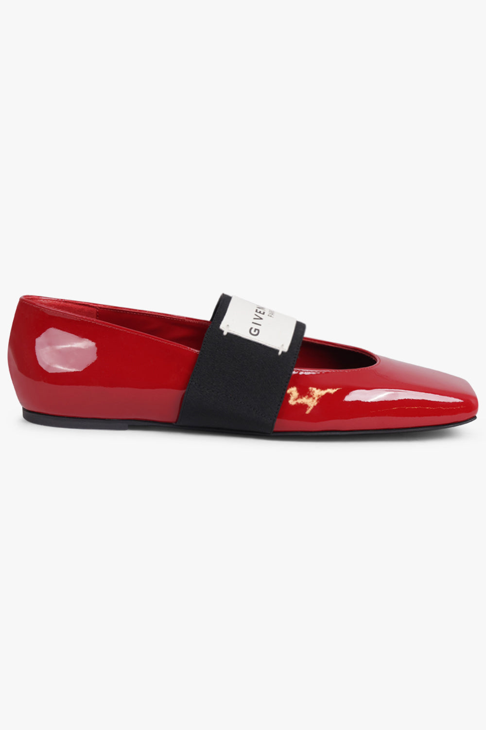 GIVENCHY SHOES Ballerina Flats with Givenchy Label Elastic | Deep Red