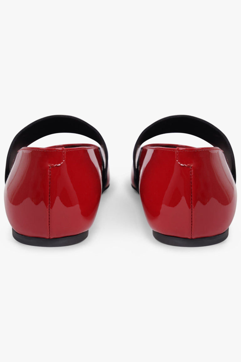 GIVENCHY SHOES Ballerina Flats with Givenchy Label Elastic | Deep Red