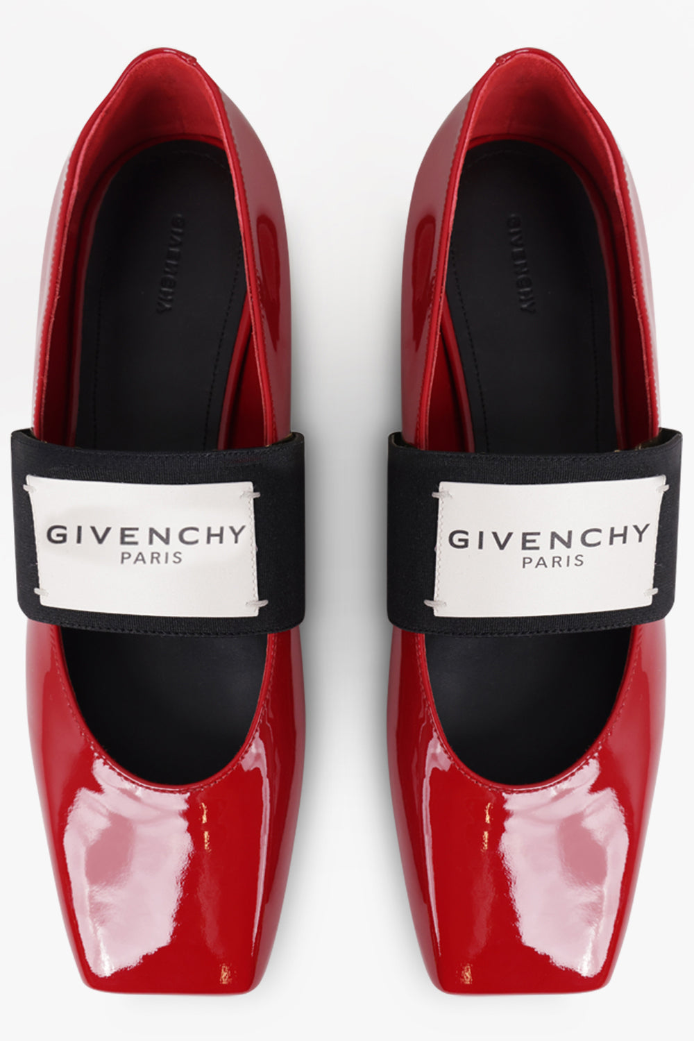 GIVENCHY SHOES Ballerina Flats with Givenchy Label Elastic | Deep Red