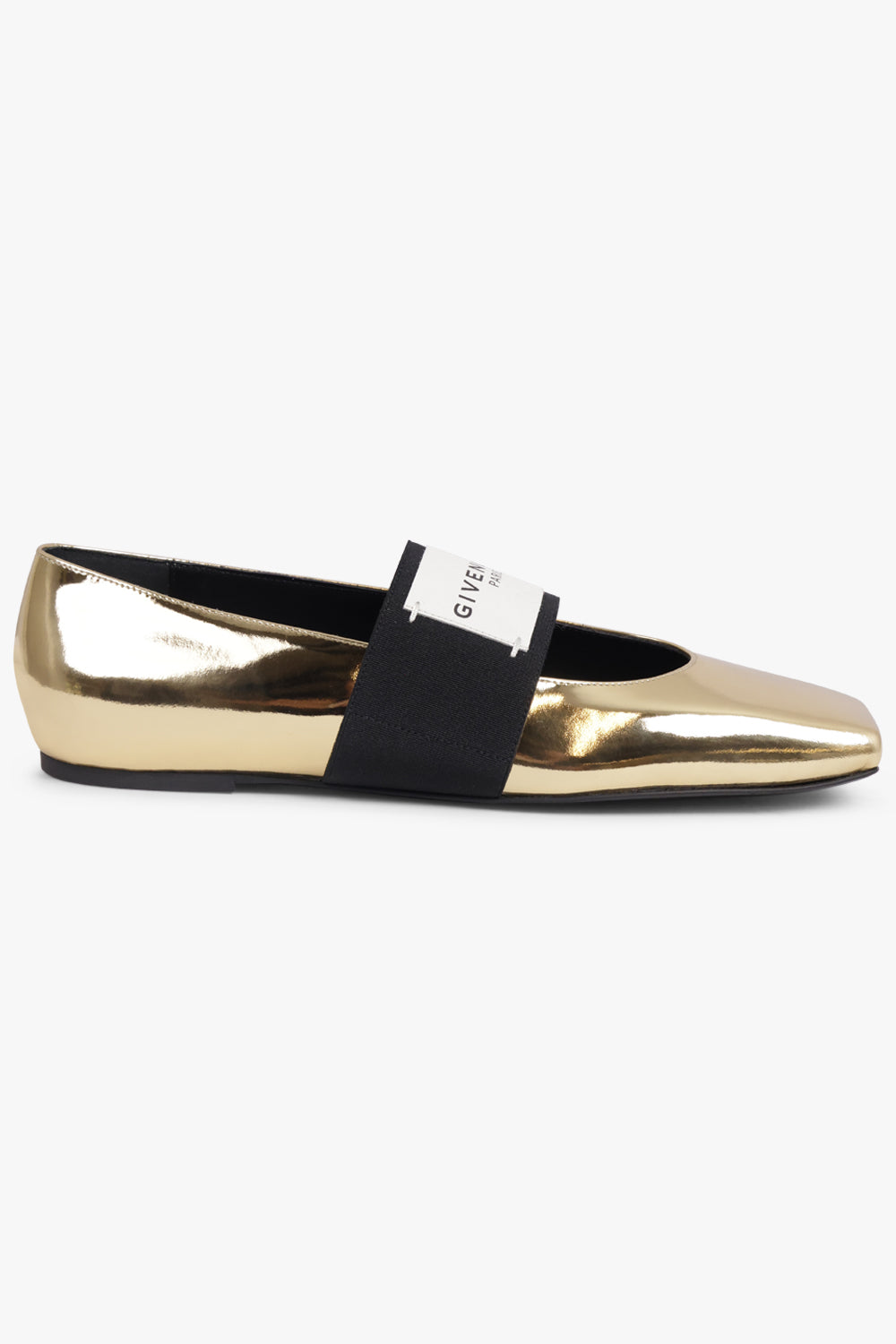 GIVENCHY SHOES Ballerina Flats with Givenchy Label Elastic | Golden