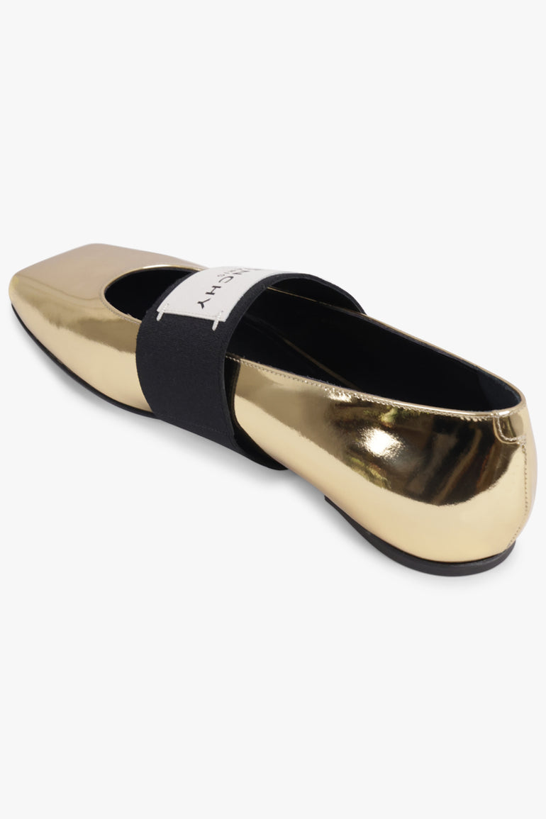GIVENCHY SHOES Ballerina Flats with Givenchy Label Elastic | Golden