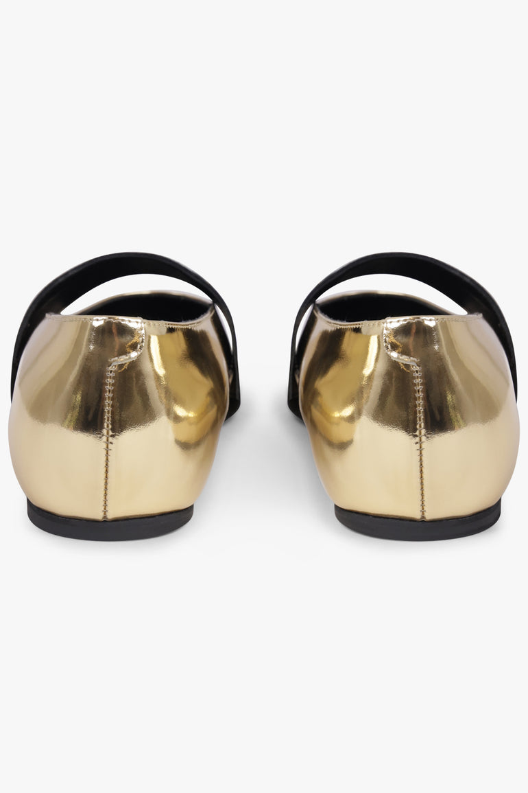 GIVENCHY SHOES Ballerina Flats with Givenchy Label Elastic | Golden