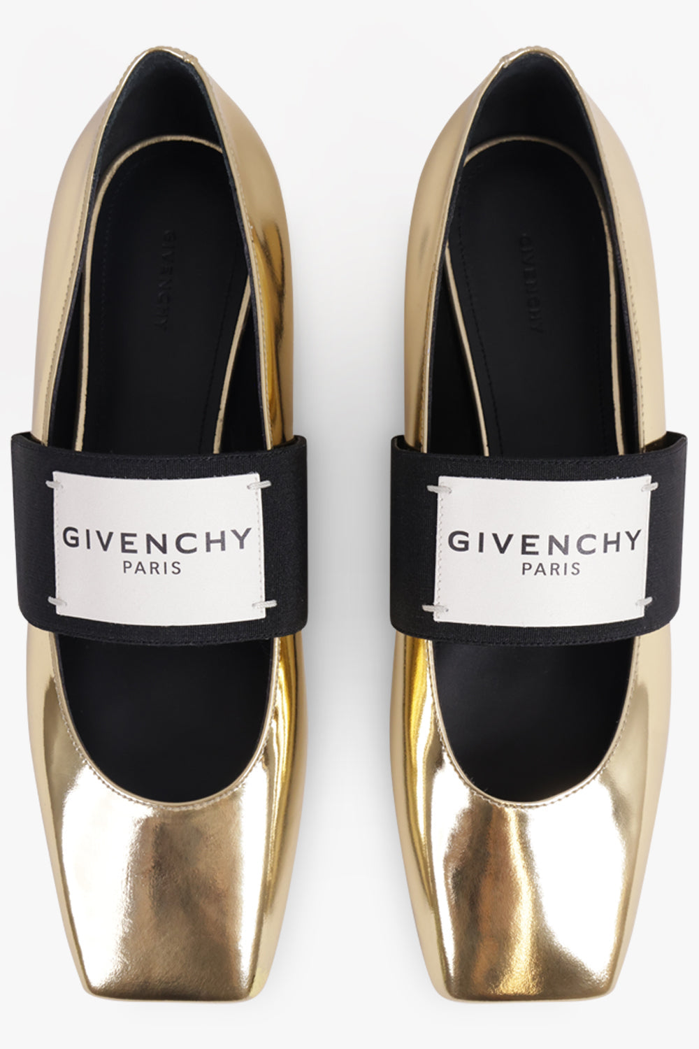 GIVENCHY SHOES Ballerina Flats with Givenchy Label Elastic | Golden