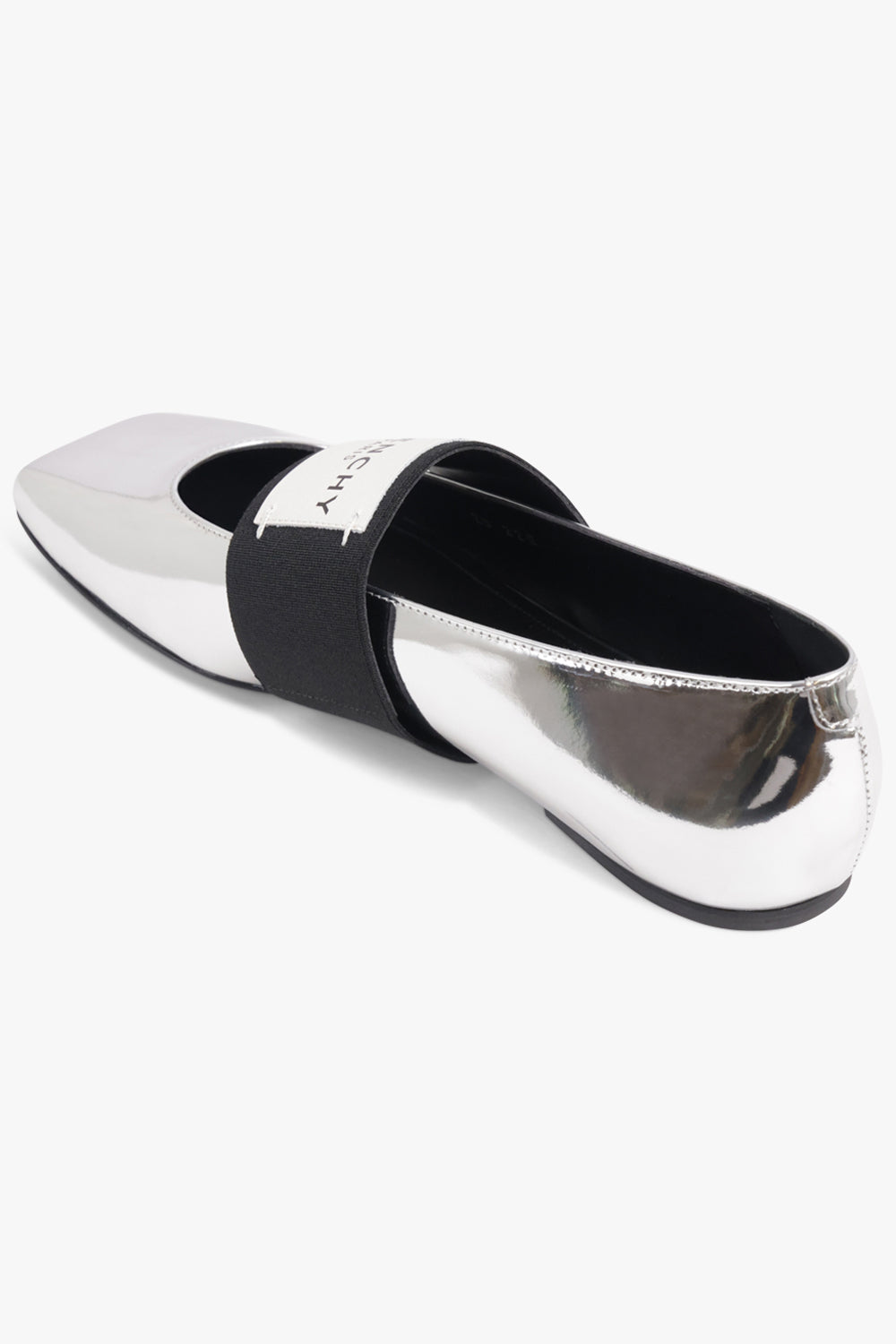 GIVENCHY SHOES Ballerina Flats with Givenchy Label Elastic | Silvery Grey