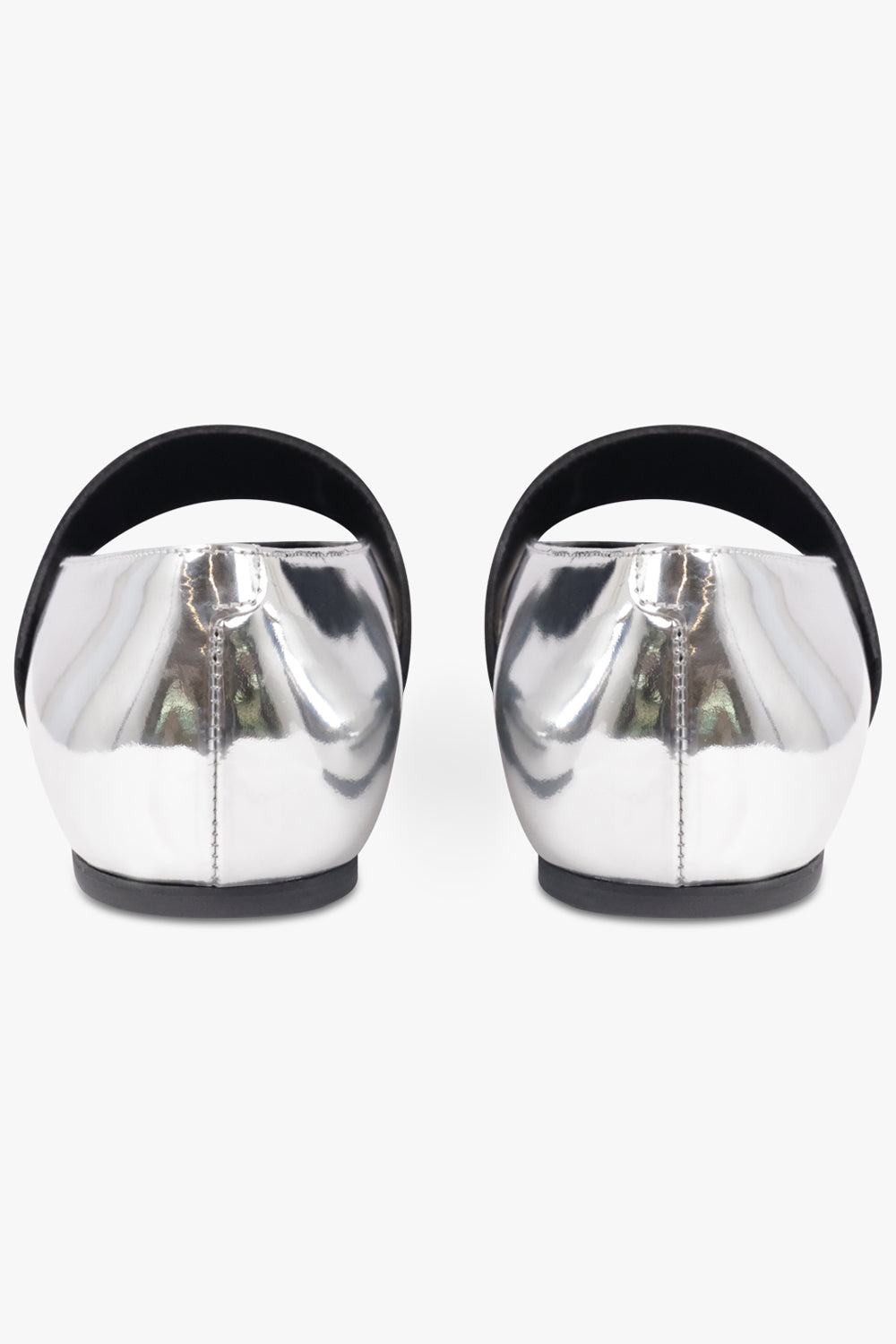 GIVENCHY SHOES Ballerina Flats with Givenchy Label Elastic | Silvery Grey