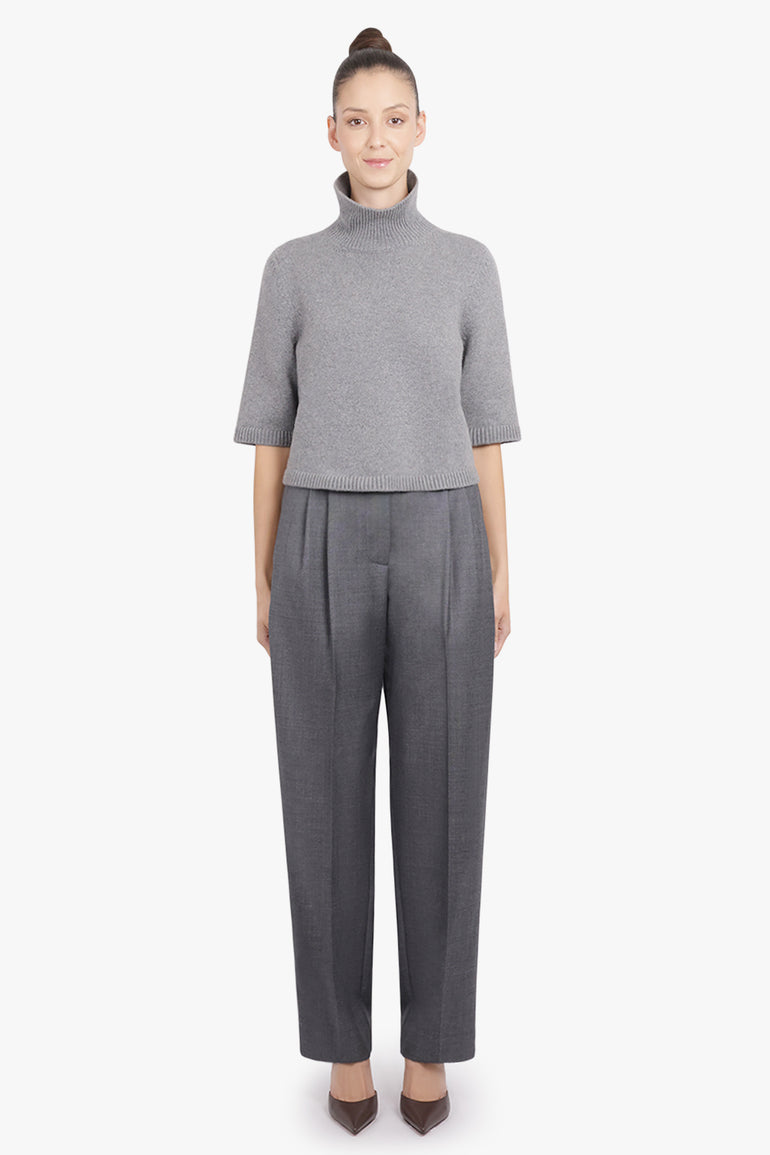 GIVENCHY RTW Double Pleated Low-Waisted Pants | Grey Mix