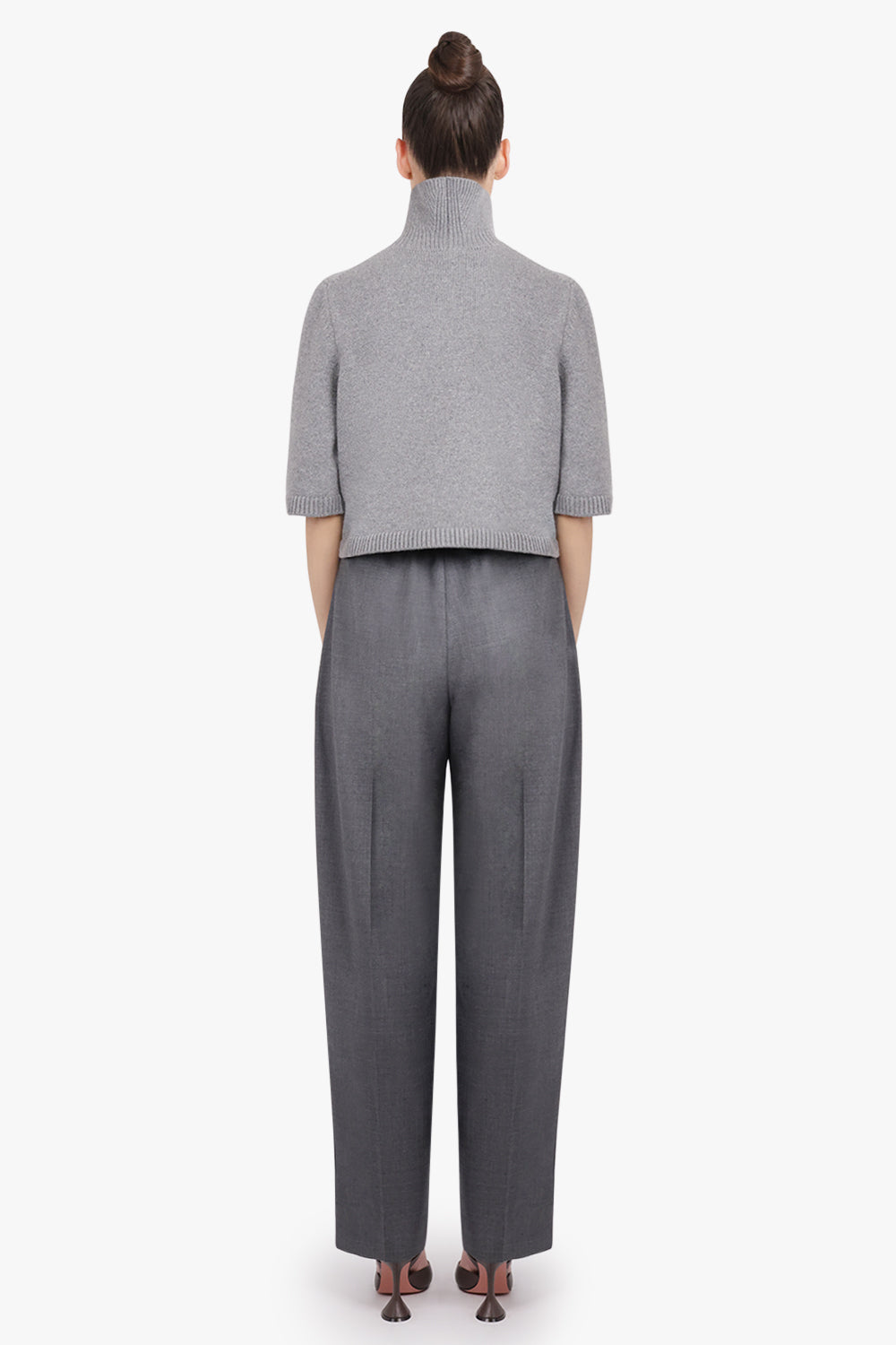 GIVENCHY RTW Double Pleated Low-Waisted Pants | Grey Mix