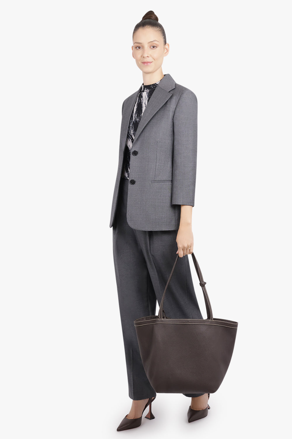 GIVENCHY RTW Double Pleated Low-Waisted Pants | Grey Mix