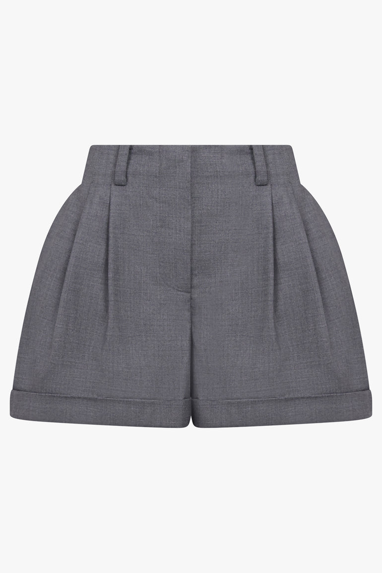 GIVENCHY RTW Pleated Elastic Waist Shorts | Grey Mix