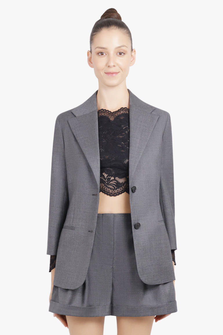 GIVENCHY RTW Structured Double Breasted Jacket | Grey Mix