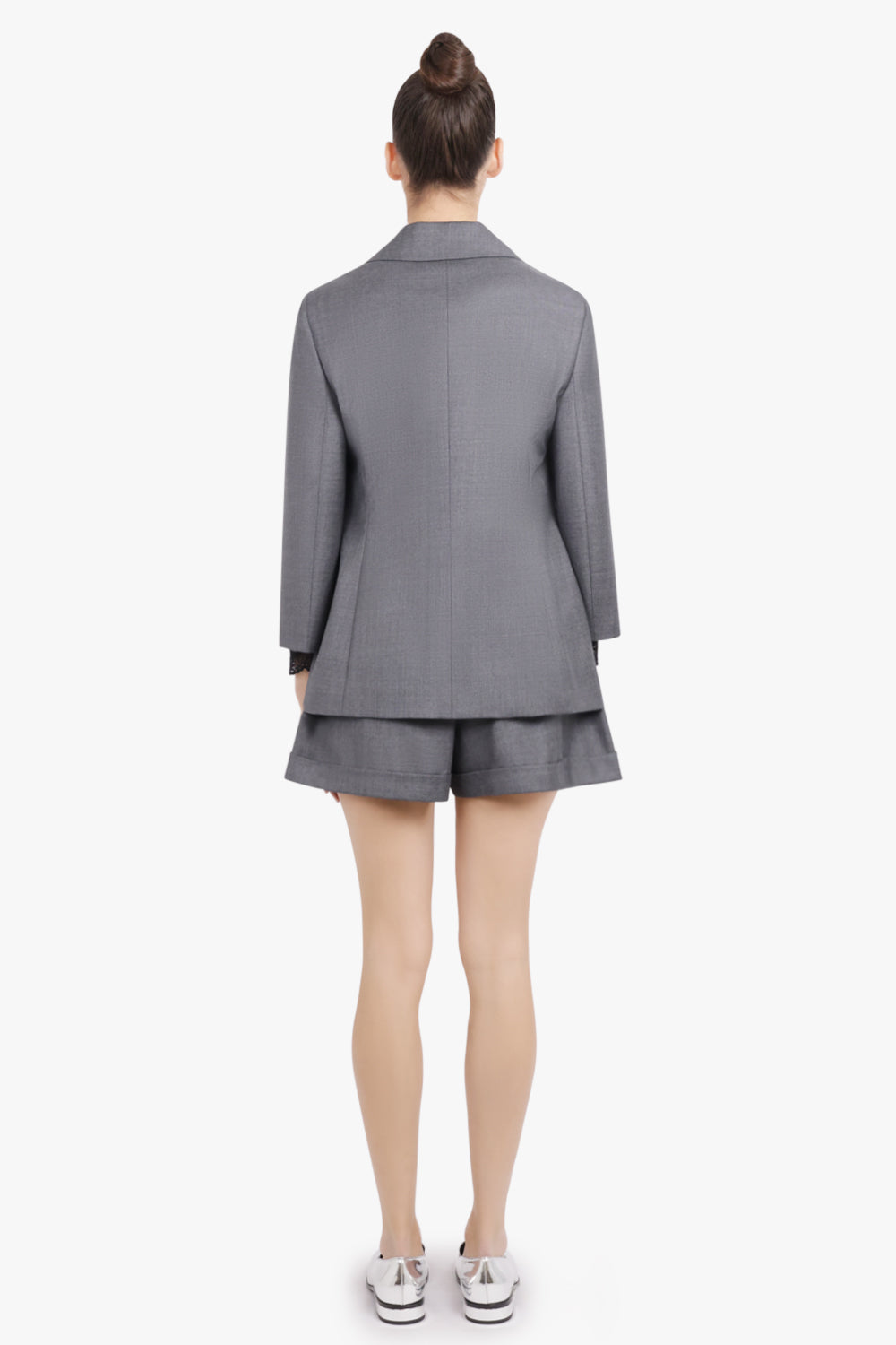 GIVENCHY RTW Structured Double Breasted Jacket | Grey Mix