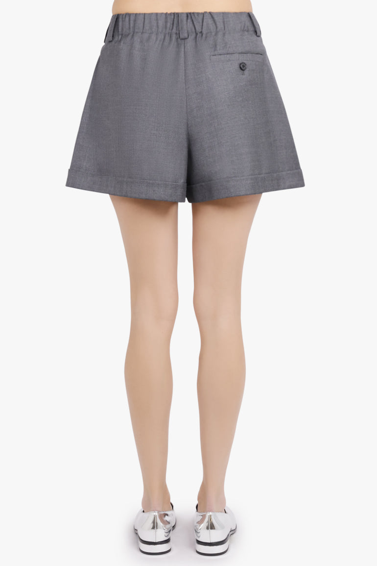 GIVENCHY RTW Pleated Elastic Waist Shorts | Grey Mix