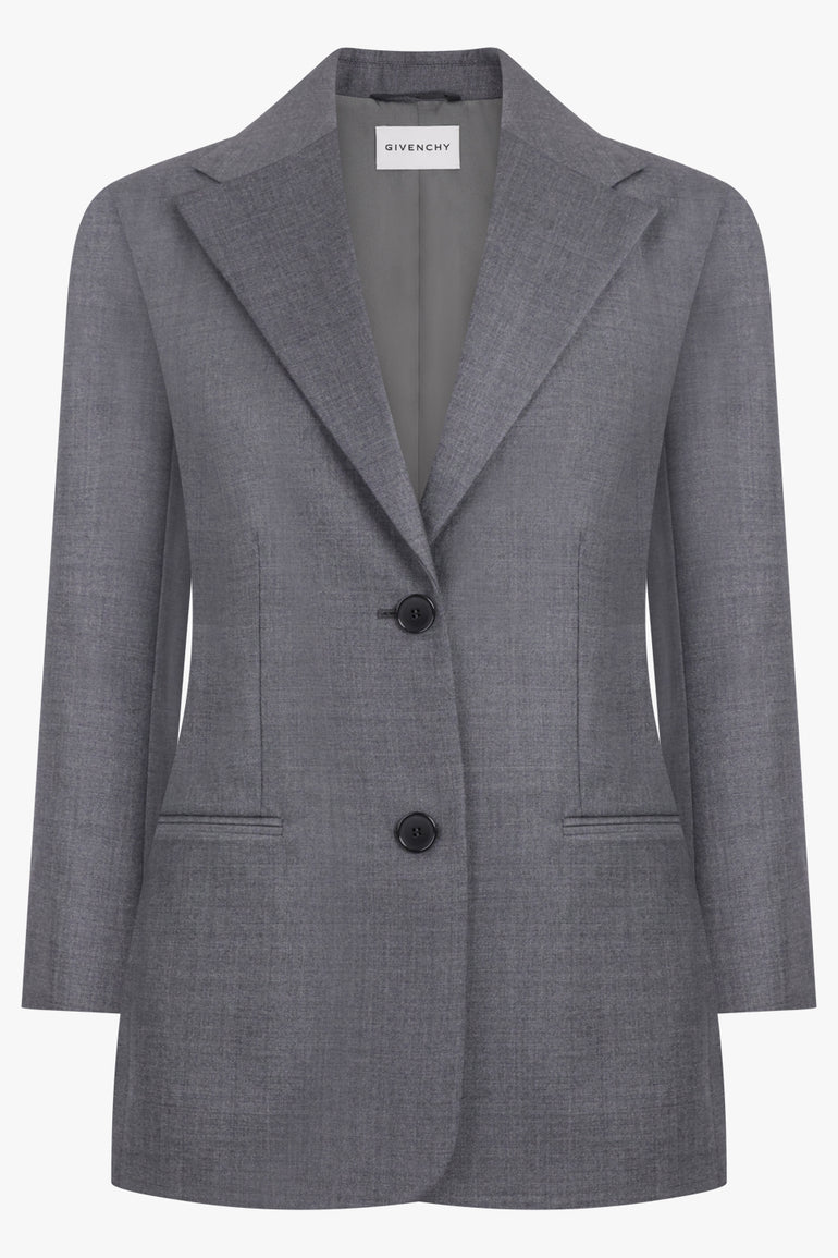 GIVENCHY RTW Structured Double Breasted Jacket | Grey Mix
