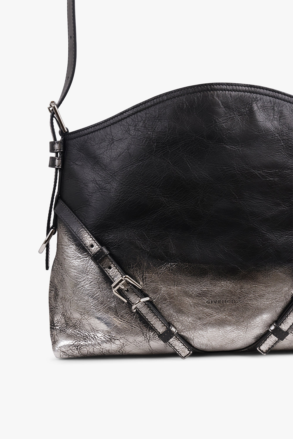 GIVENCHY BAGS SILVER / Silver/Black Voyou Gradient Medium Bag | Silver/Black