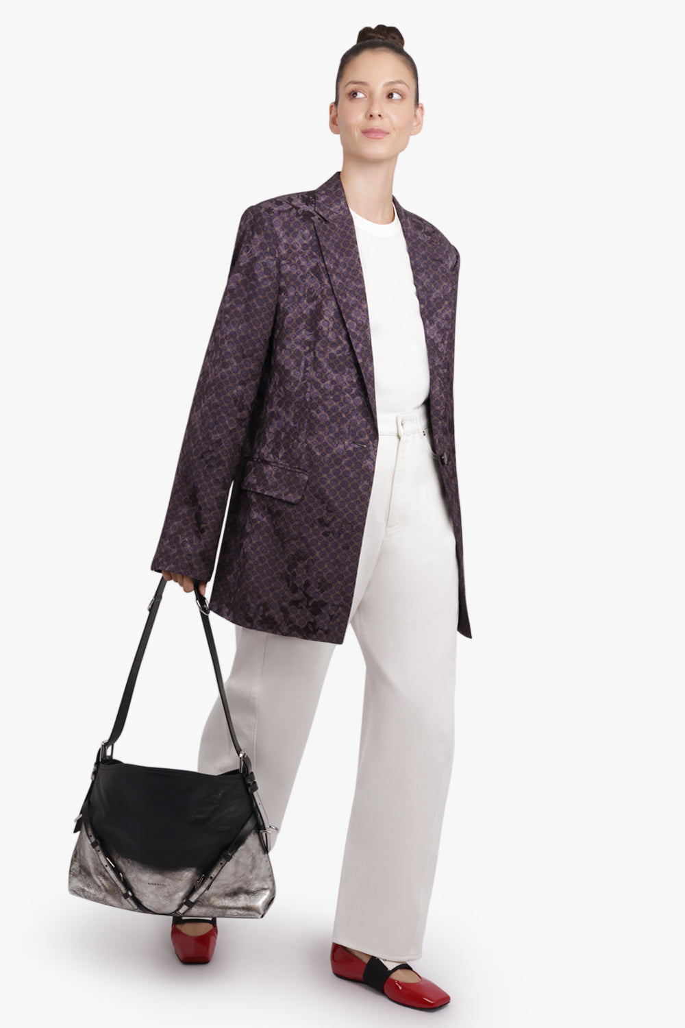 GIVENCHY BAGS SILVER / Silver/Black Voyou Gradient Medium Bag | Silver/Black