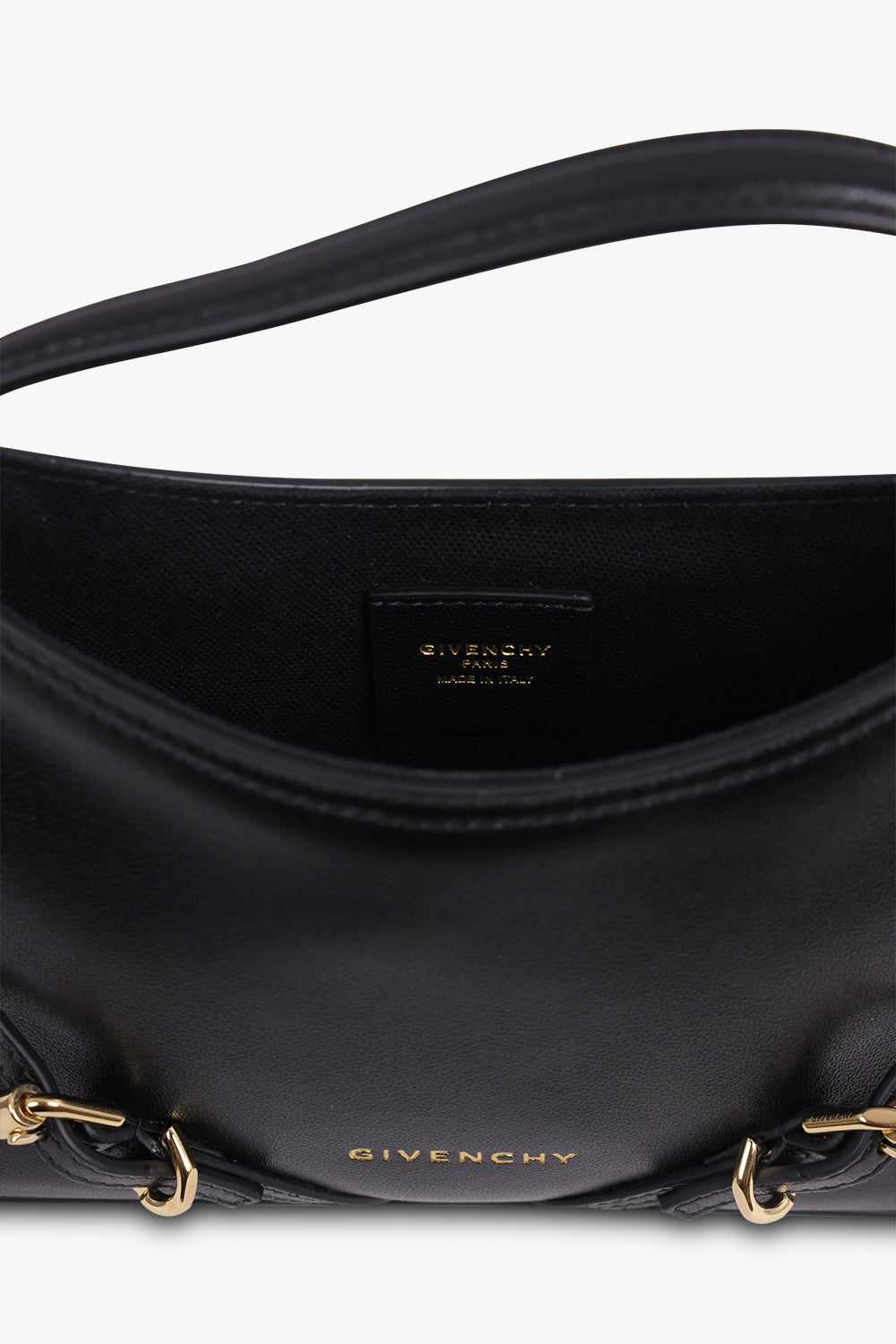 GIVENCHY BAGS BLACK / Black Voyou Shiny Medium Bag | Black