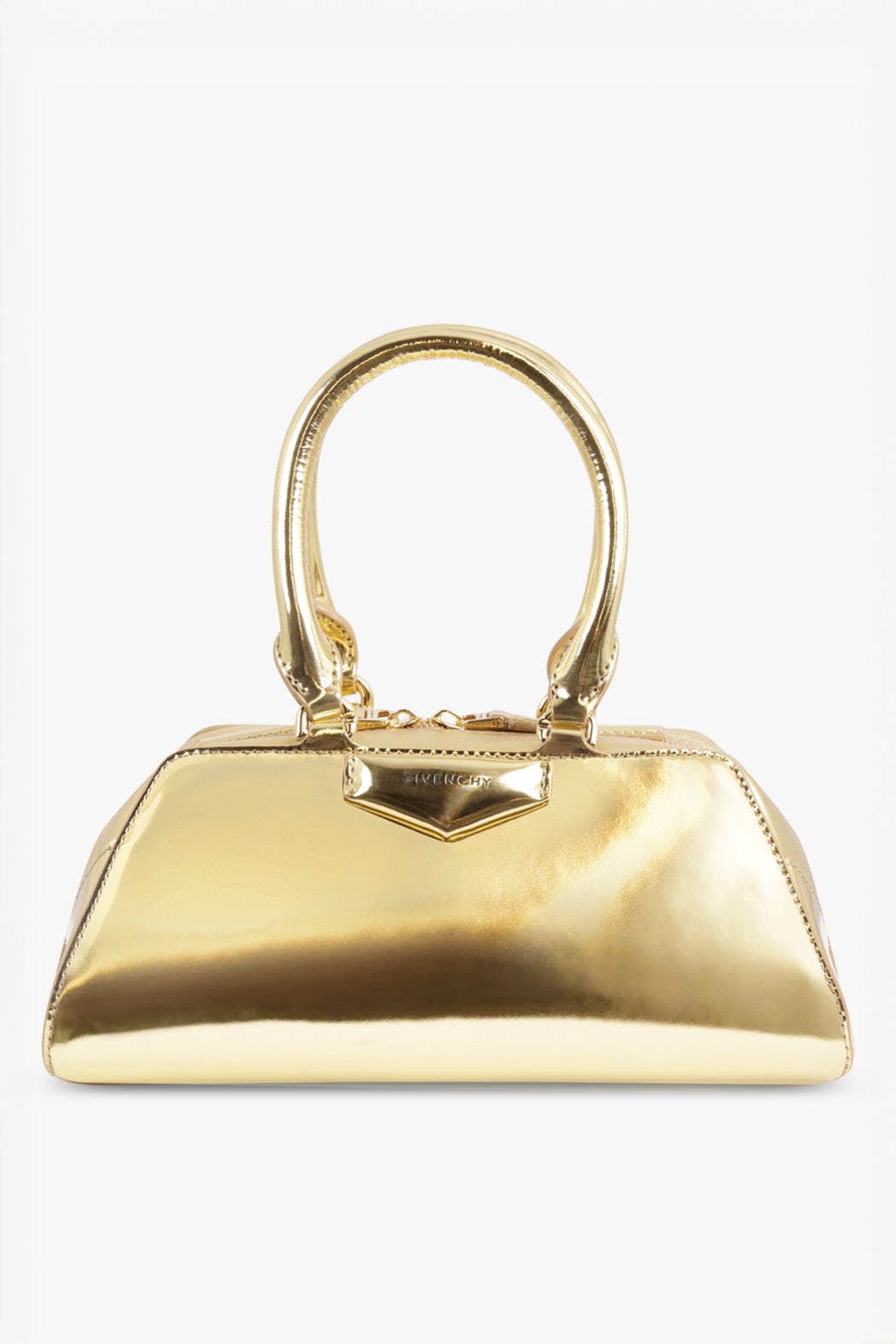GIVENCHY BAGS GOLD / Gold Antigona Mini East West Cube Handbag | Gold