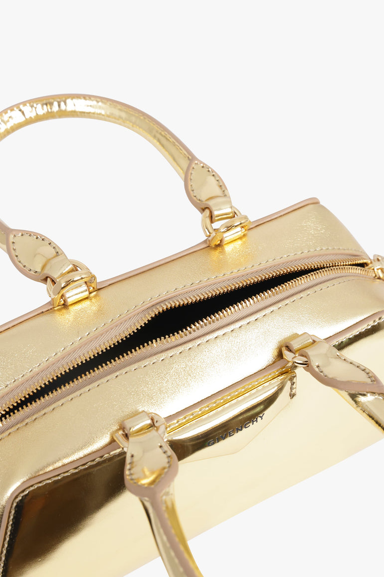 GIVENCHY BAGS GOLD / Gold Antigona Mini East West Cube Handbag | Gold
