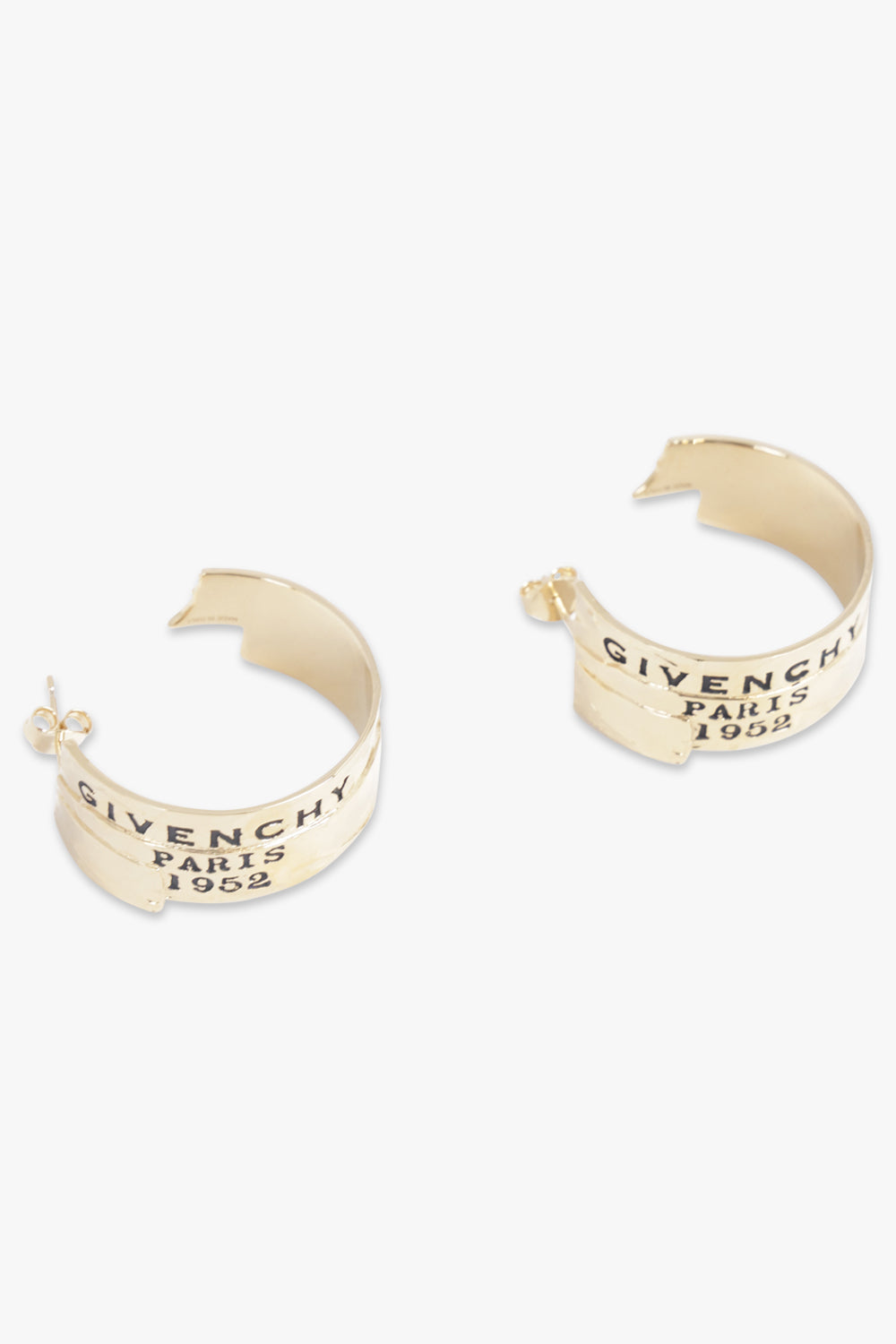 GIVENCHY JEWELLERY GOLD / Antic Golden Givenchy Tape Hoop Earrings | Antic Golden