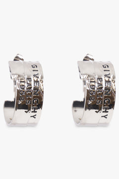 GIVENCHY JEWELLERY SILVER / Antic Silvery Givenchy Tape Hoop Earrings | Antic Silvery